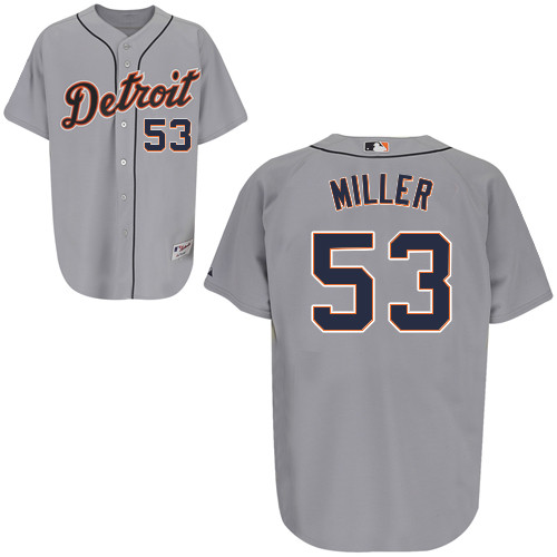 Justin Miller #53 mlb Jersey-Detroit Tigers Women's Authentic Road Gray Cool Base Baseball Jersey